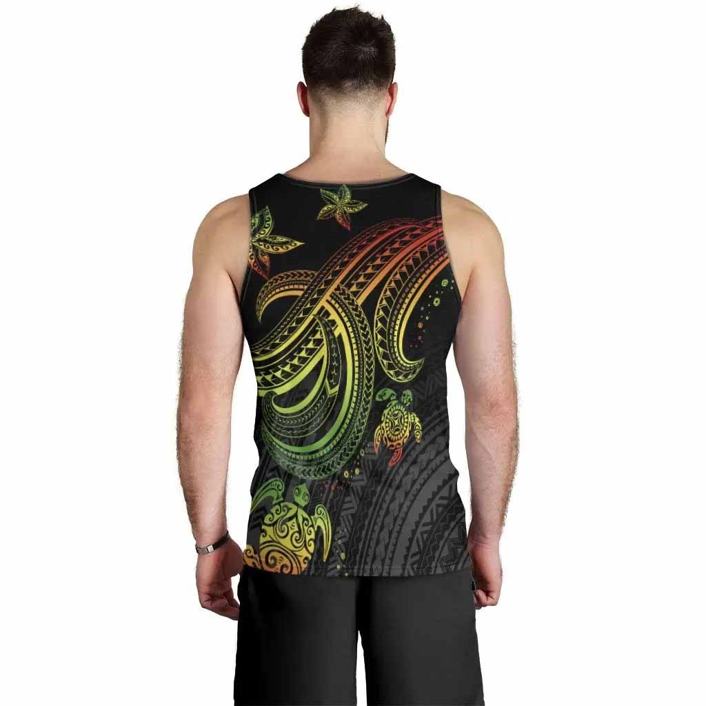 Hawaii Custom Personalised Men Tank Top- Reggae Turtle