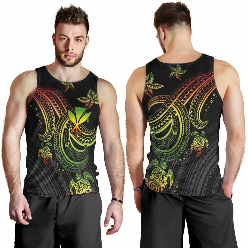 Hawaii Custom Personalised Men Tank Top- Reggae Turtle