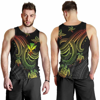 Hawaii Custom Personalised Men Tank Top- Reggae Turtle