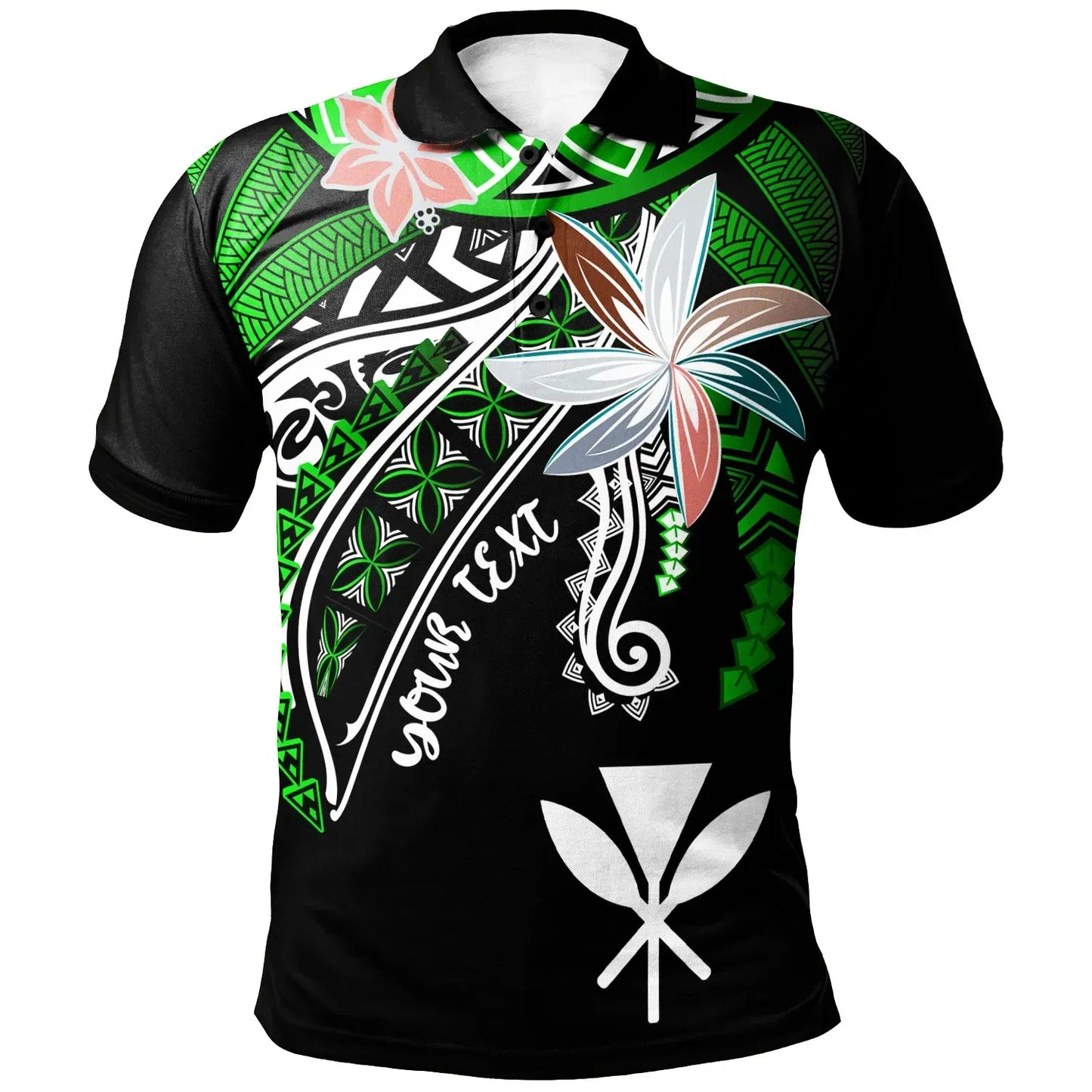 Hawaii Custom Personalised Polo Shirt - Fanciful Forest Green Color