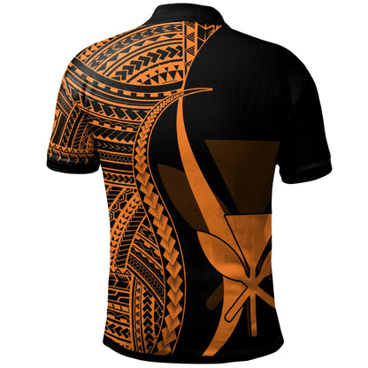 Hawaii Custom Personalised Polo Shirt Orange - Polynesian Tentacle Tribal Pattern