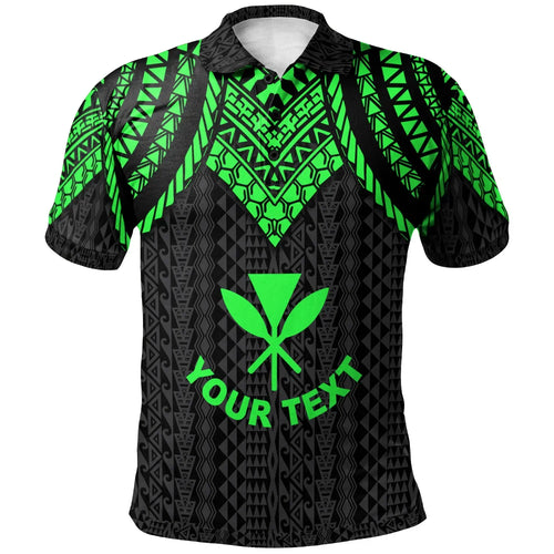 Hawaii Custom Personalised Polo Shirt - Polynesian Armor Style Green