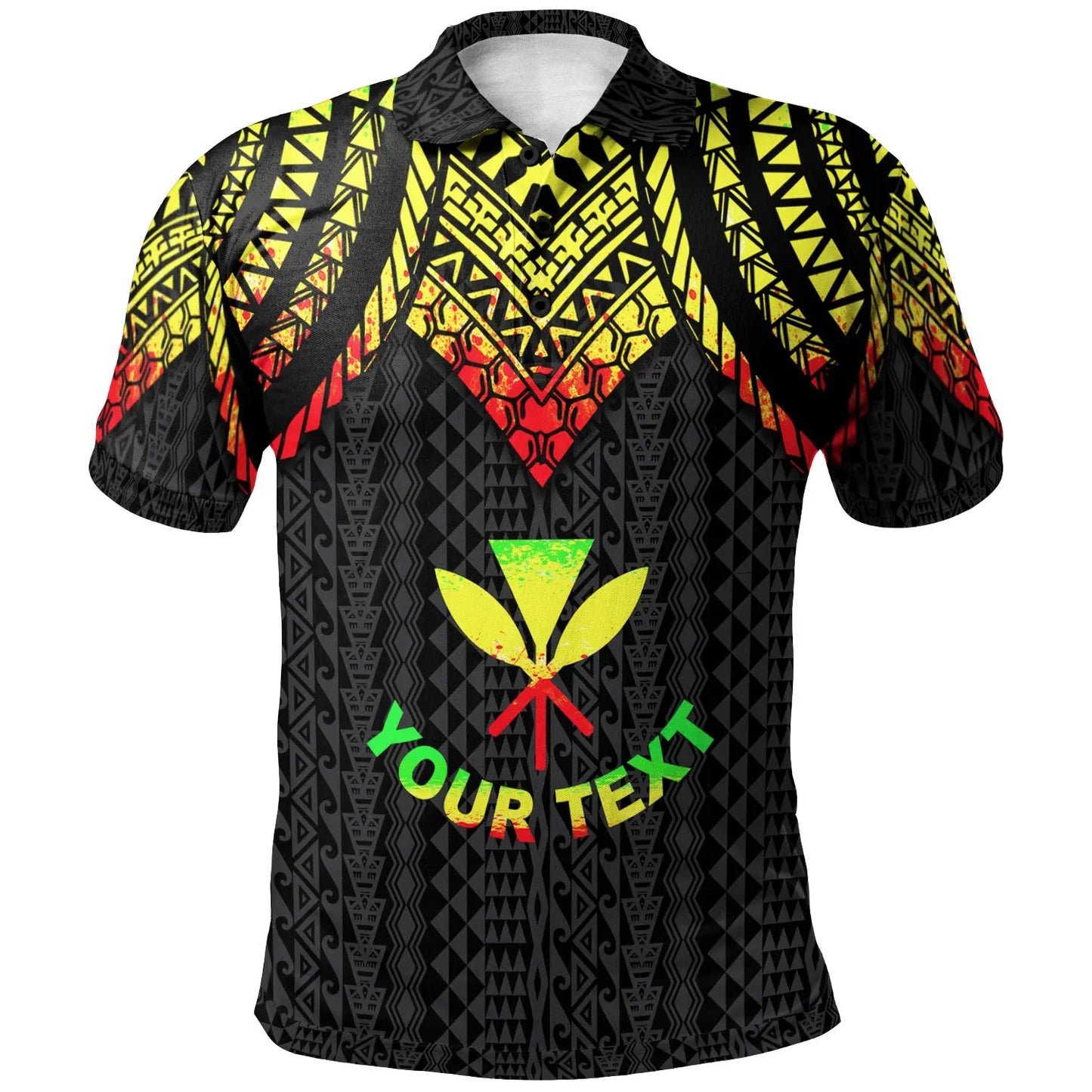 Hawaii Custom Personalised Polo Shirt - Polynesian Armor Style Reagge
