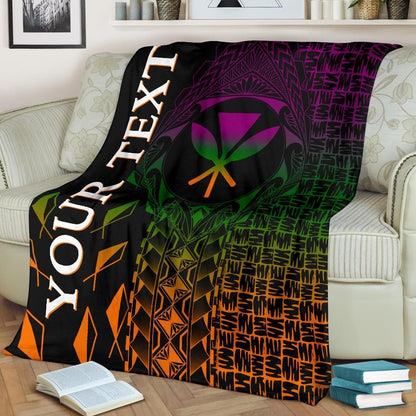 Hawaii Custom Personalised Premium Blanket - Kanaka Maoli Rocket Style