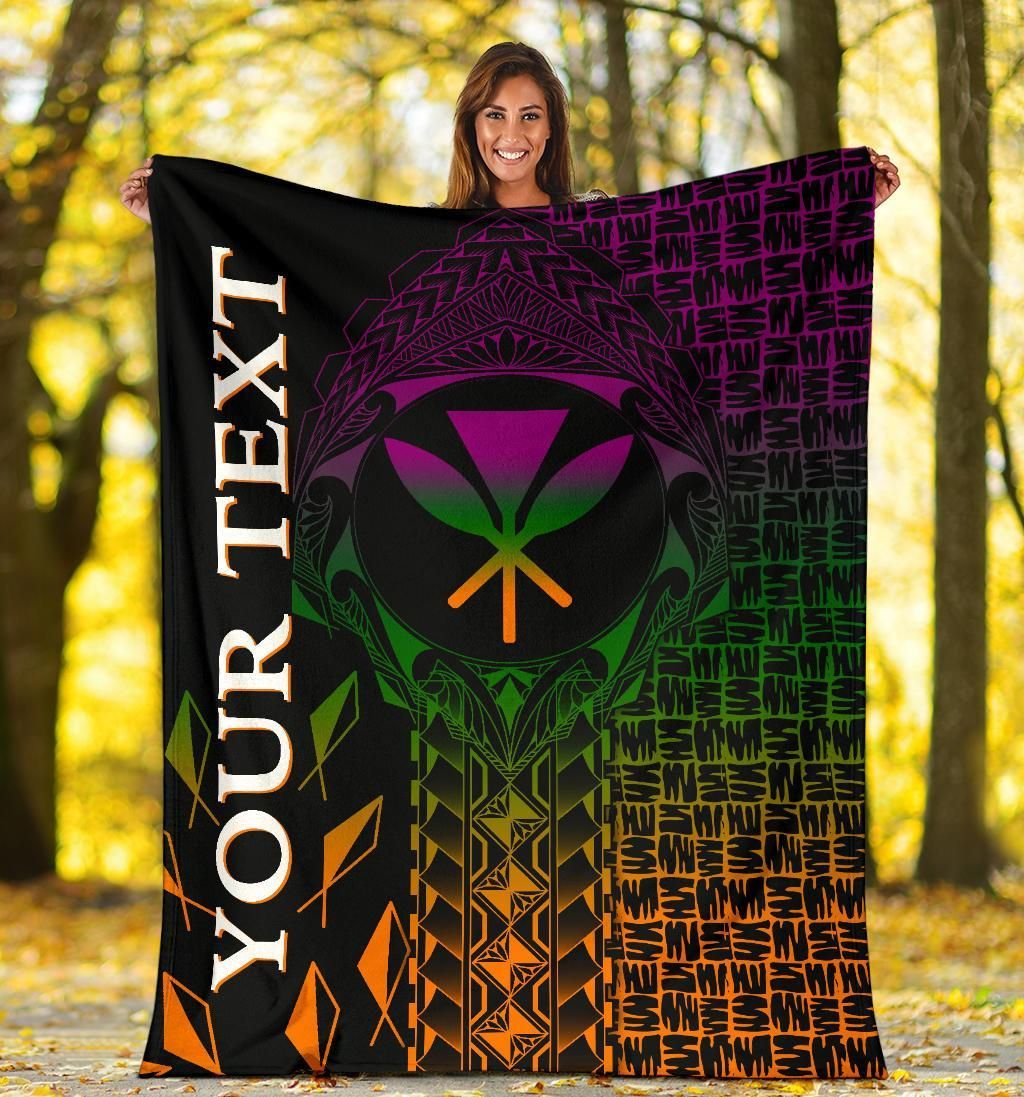 Hawaii Custom Personalised Premium Blanket - Kanaka Maoli Rocket Style