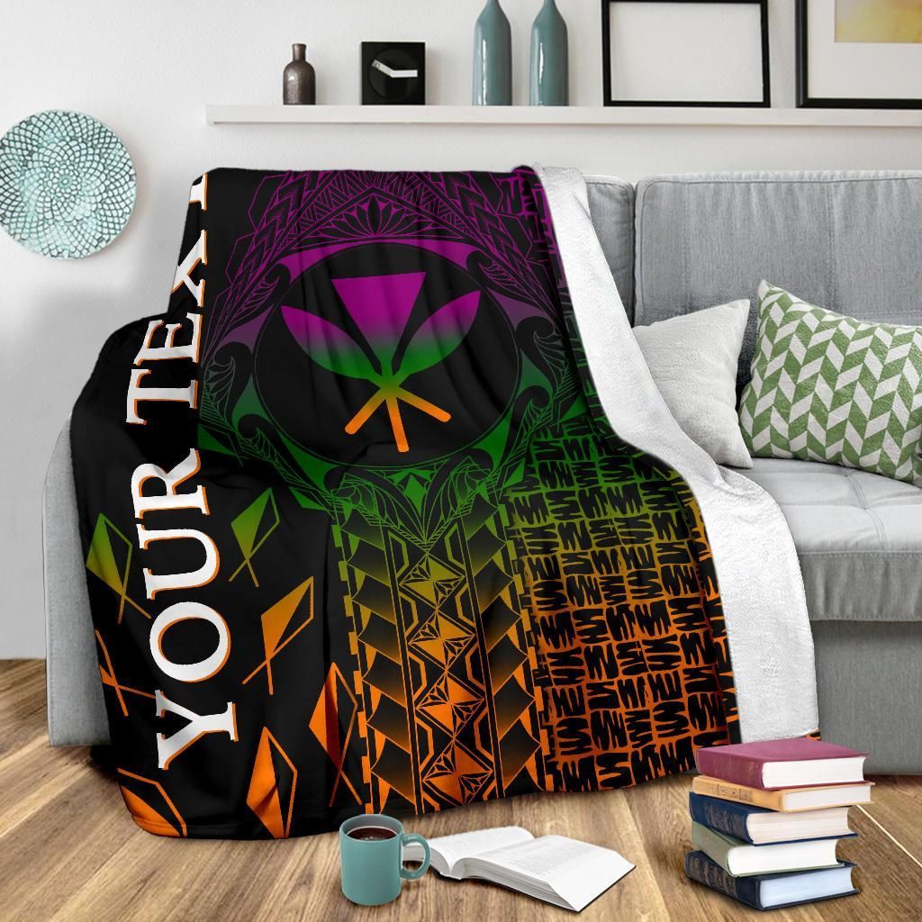 Hawaii Custom Personalised Premium Blanket - Kanaka Maoli Rocket Style