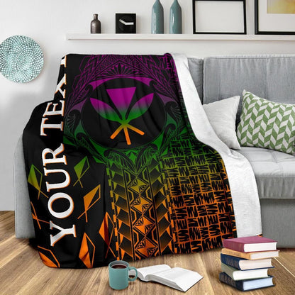 Hawaii Custom Personalised Premium Blanket - Kanaka Maoli Rocket Style