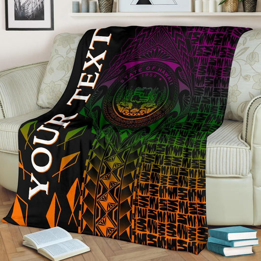 Hawaii Custom Personalised Premium Blanket -  Hawaii Seal Rocket Style