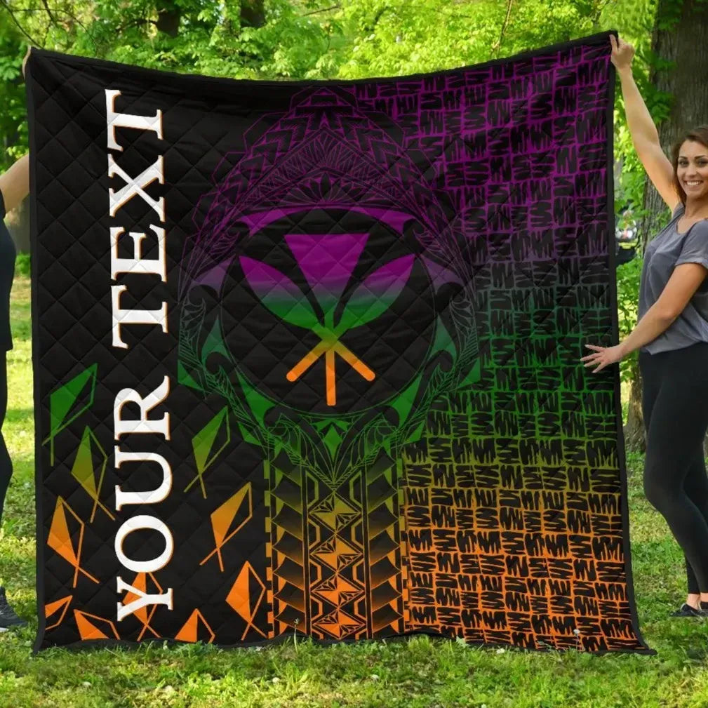 Hawaii Custom Personalised Premium Quilt - Kanaka Maoli Rocket Style