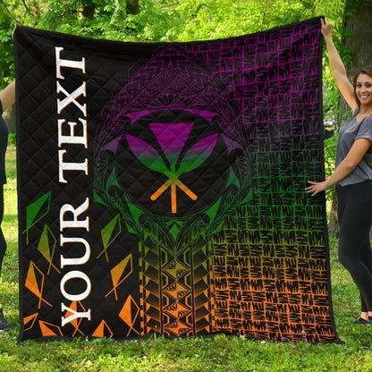 Hawaii Custom Personalised Premium Quilt - Kanaka Maoli Rocket Style