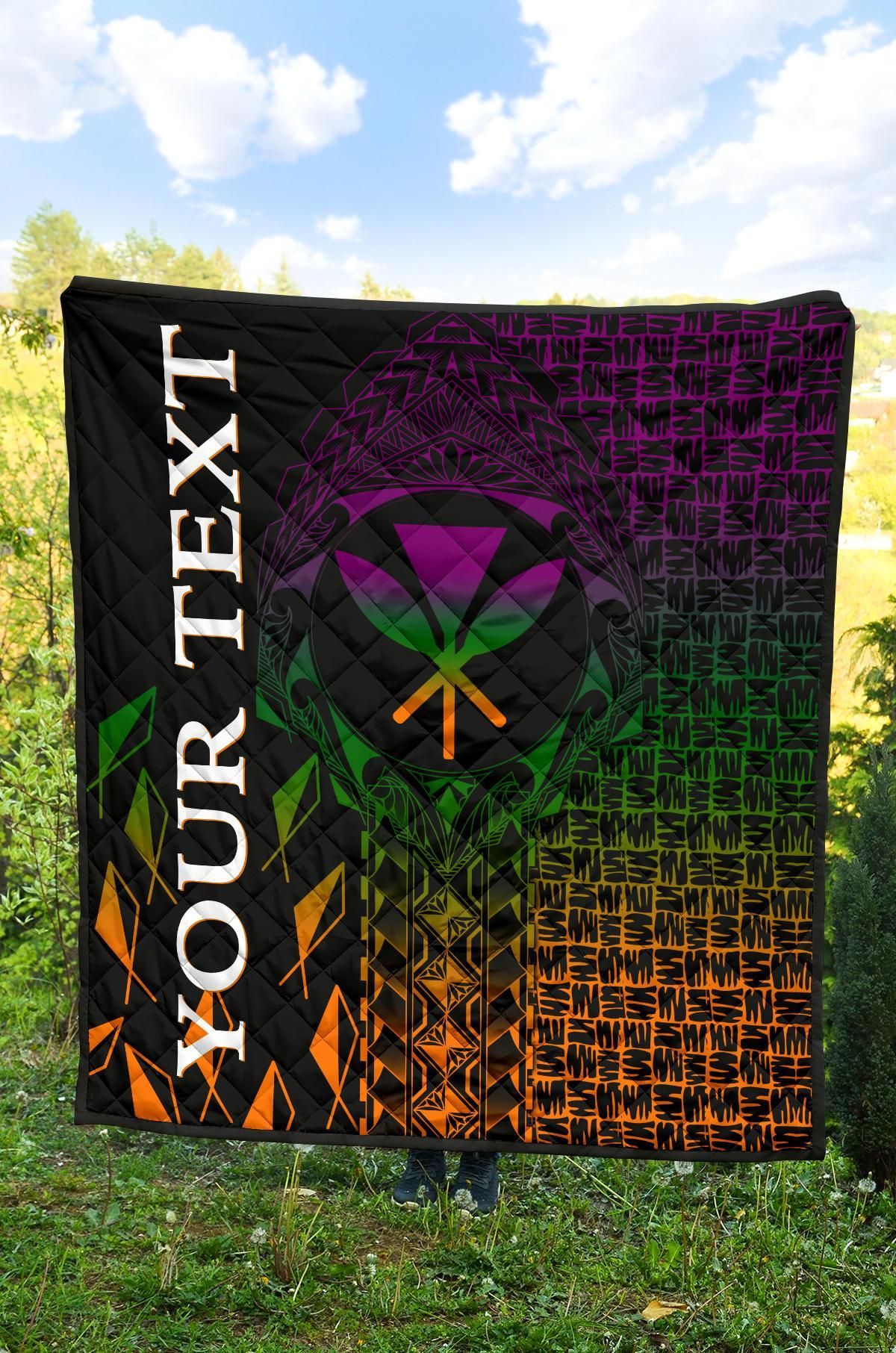 Hawaii Custom Personalised Premium Quilt - Kanaka Maoli Rocket Style