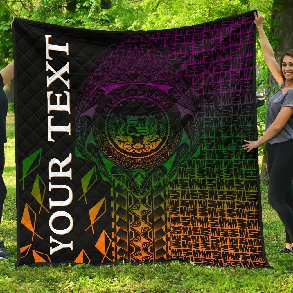 Hawaii Custom Personalised Premium Quilt -  Hawaii Seal Rocket Style