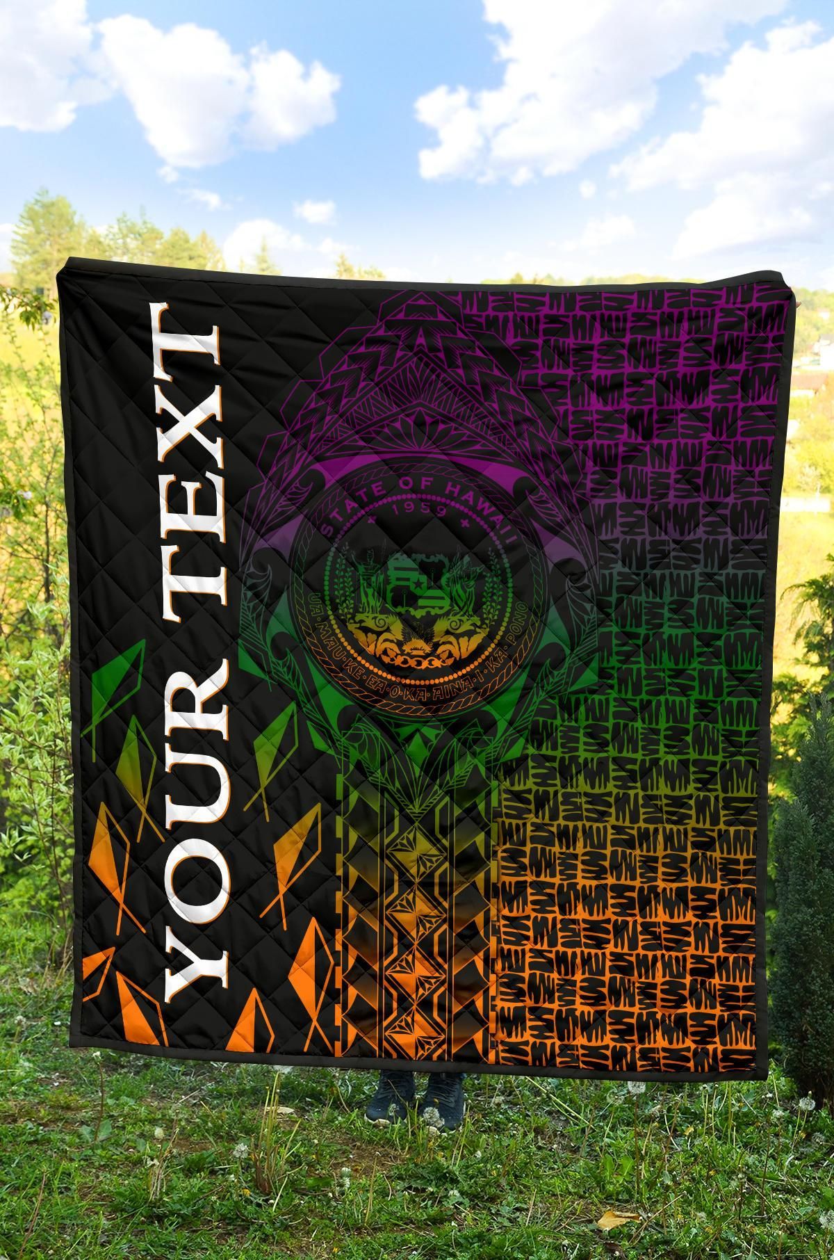 Hawaii Custom Personalised Premium Quilt -  Hawaii Seal Rocket Style