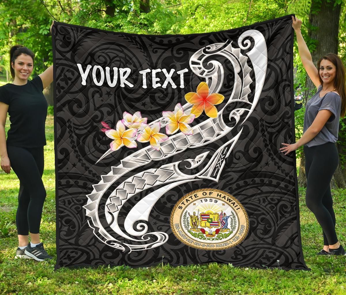 Hawaii Custom Personalised Premium Quilt - Seal Polynesian Patterns Plumeria