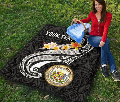 Hawaii Custom Personalised Premium Quilt - Seal Polynesian Patterns Plumeria