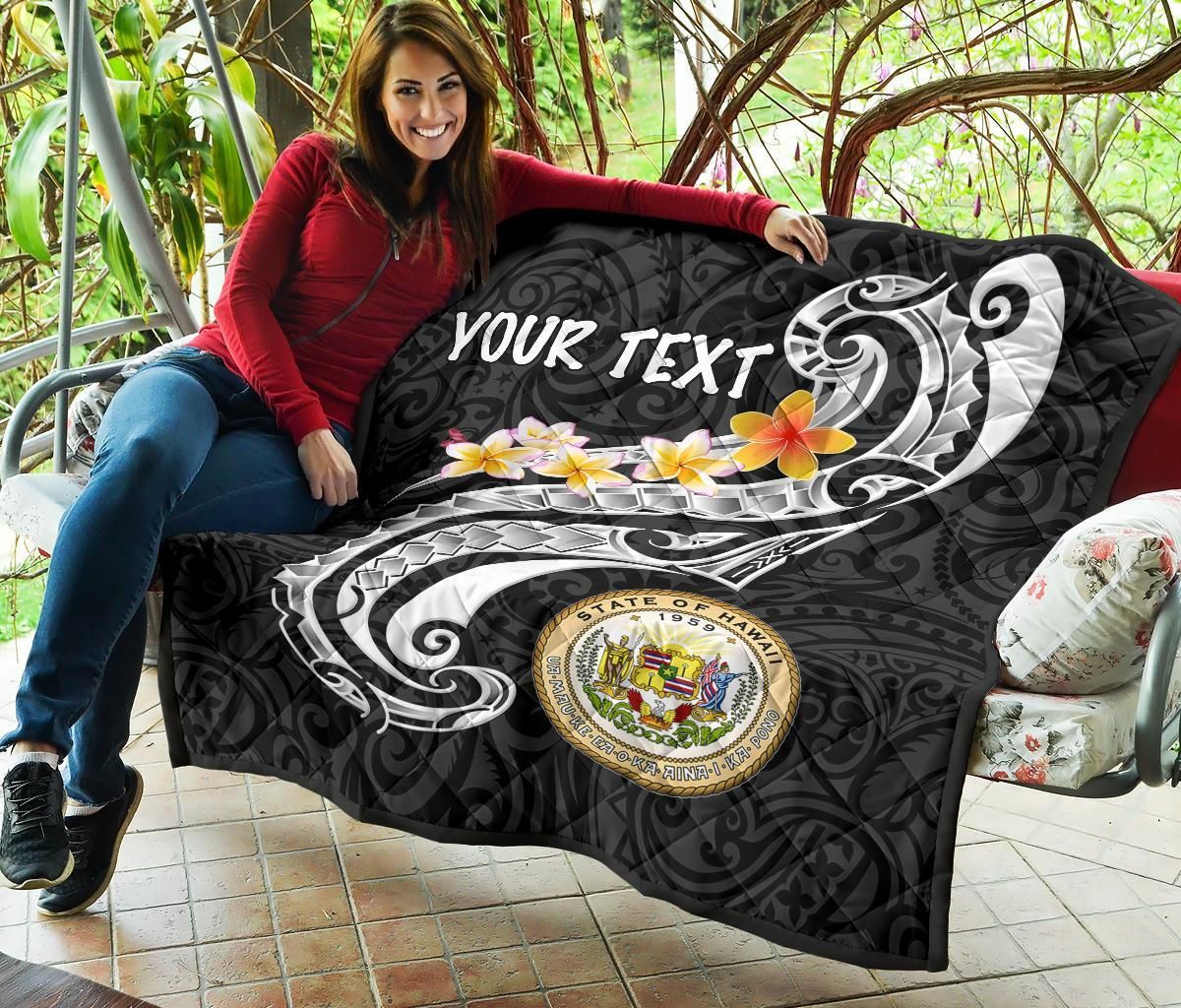 Hawaii Custom Personalised Premium Quilt - Seal Polynesian Patterns Plumeria