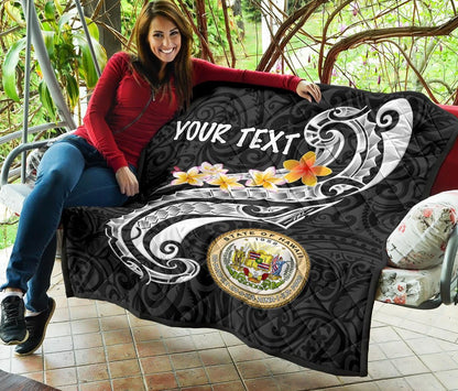 Hawaii Custom Personalised Premium Quilt - Seal Polynesian Patterns Plumeria