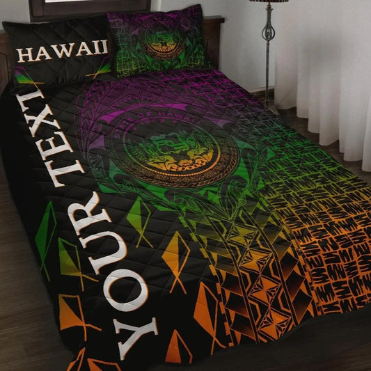 Hawaii Custom Personalised Quilt Bed Set - Hawaii Seal Rocket Style