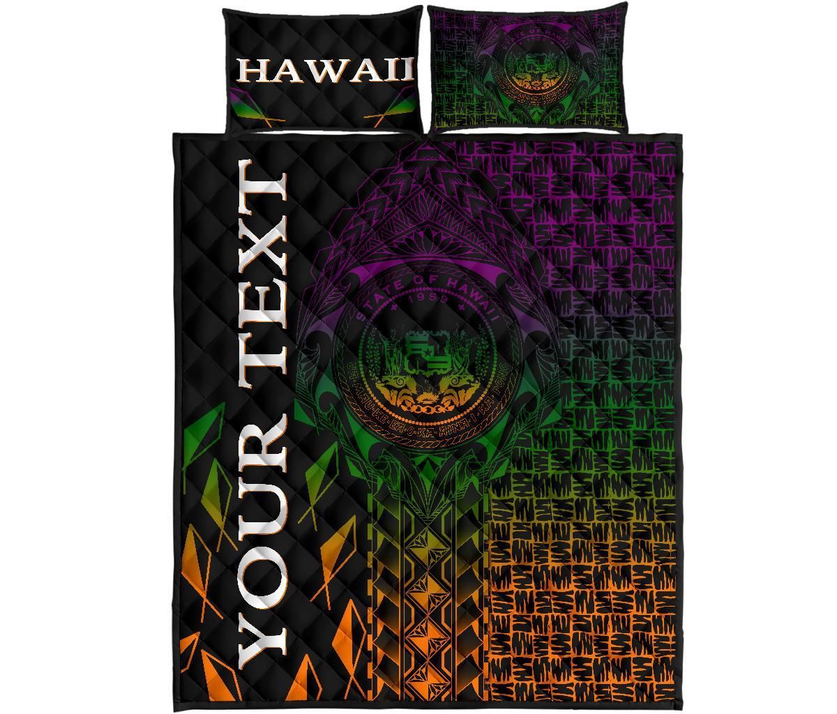 Hawaii Custom Personalised Quilt Bed Set - Hawaii Seal Rocket Style