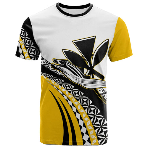 Hawaii Custom Personalised T-Shirt - Gold Flowing Manta Ray