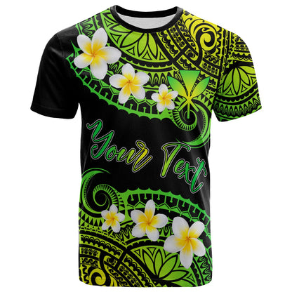 Hawaii Custom Personalised T-Shirt - Plumeria Polynesian Vibe Green