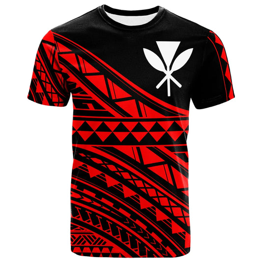 Hawaii Custom Personalised T-Shirt - Special Polynesian Ornaments Red Color