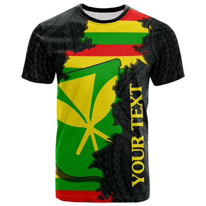 Hawaii Custom Personalised T-shirt - Wrap Flag and Polynesian Paterns