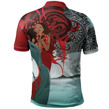 Hawaii Custom Personalized Polo Shirt - Polynesian Girl Of Volcano