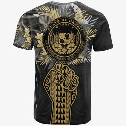 Hawaii Custom Personalized T-Shirt - Coat Of Arm Clenched Fist