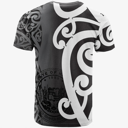 Hawaii Custom Personalized T-Shirt - Polynesian Maori Pattern Style White