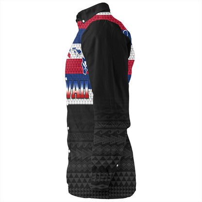 Hawaii Long Sleeve Shirt Flag And Map Kakau Pattern