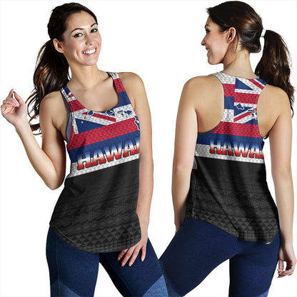 Hawaii Women Tank Flag And Map Kakau Pattern