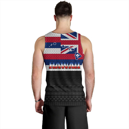 Hawaii Tank Top Flag And Map Kakau Pattern