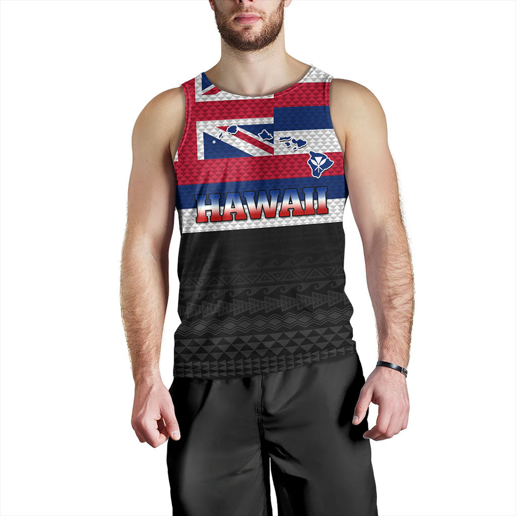 Hawaii Tank Top Flag And Map Kakau Pattern