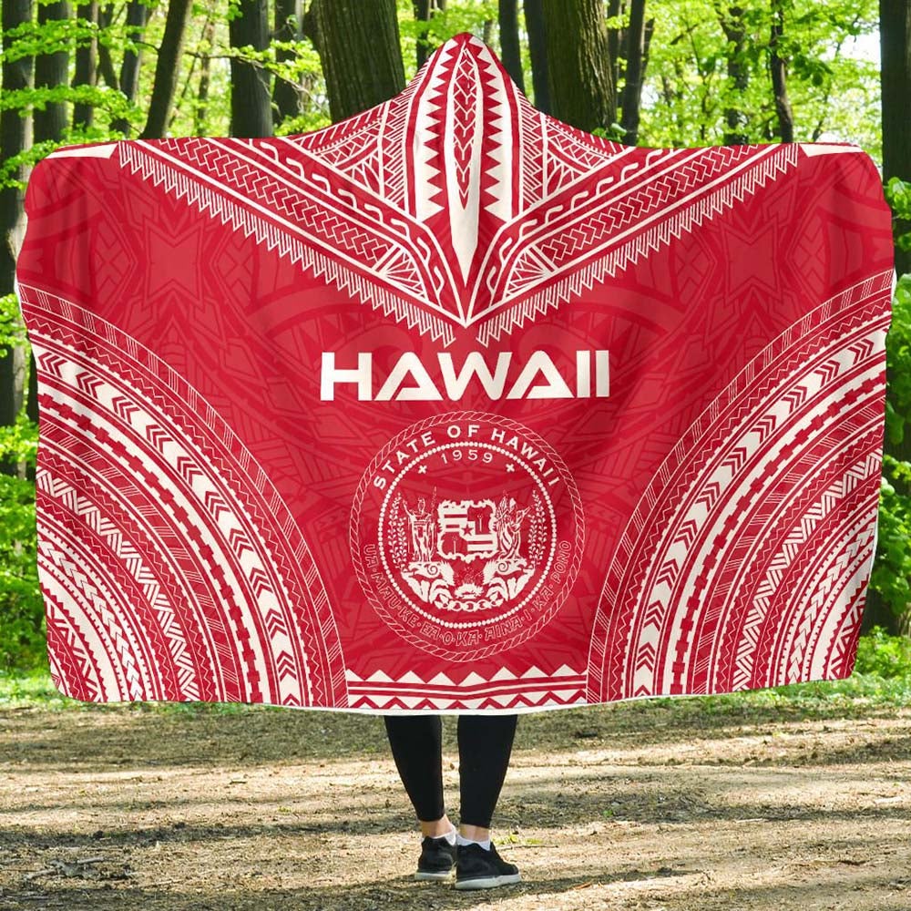 Hawaii Flag Polynesian Chief Hooded Blanket