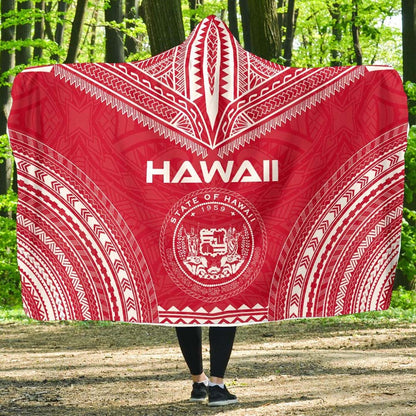 Hawaii Flag Polynesian Chief Hooded Blanket