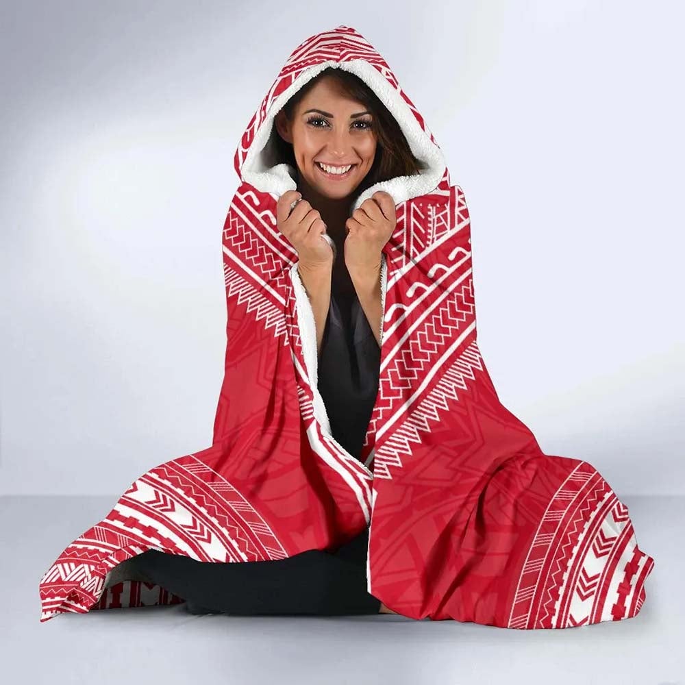 Hawaii Flag Polynesian Chief Hooded Blanket