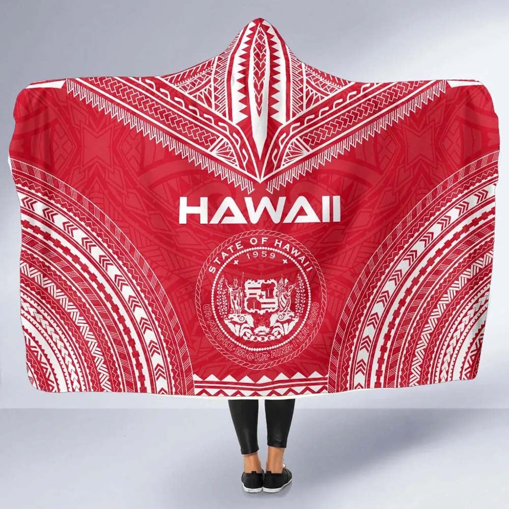 Hawaii Flag Polynesian Chief Hooded Blanket