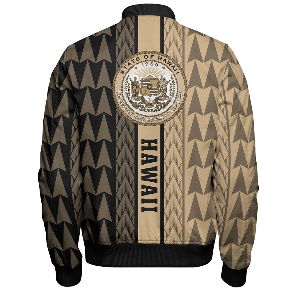Hawaii Bomber Jacket Polynesian Tribal Half Style
