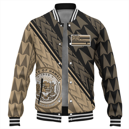 Hawaii Baseball Jacket Polynesian Tribal Half Style