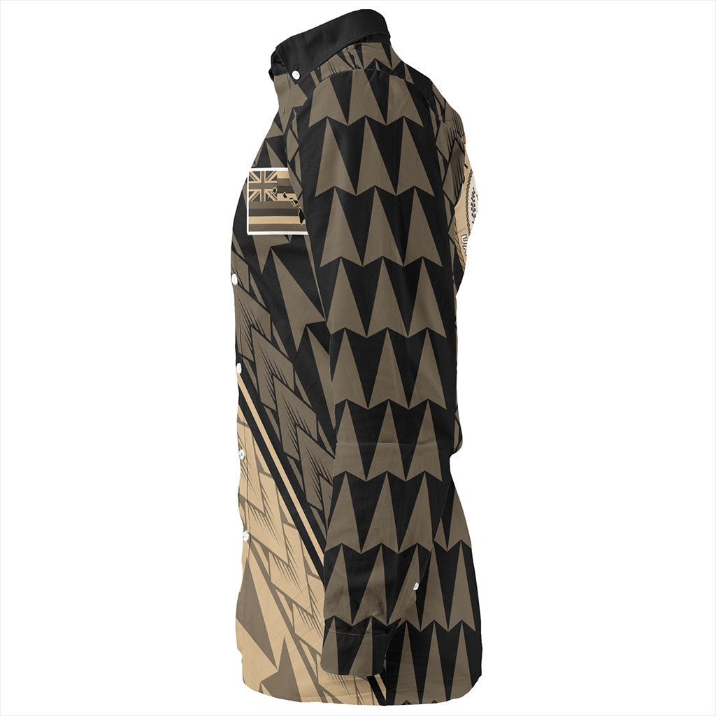 Hawaii Long Sleeve Shirt Polynesian Tribal Half Style