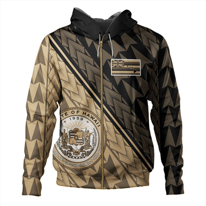 Hawaii Hoodie Polynesian Tribal Half Style
