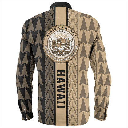 Hawaii Long Sleeve Shirt Polynesian Tribal Half Style