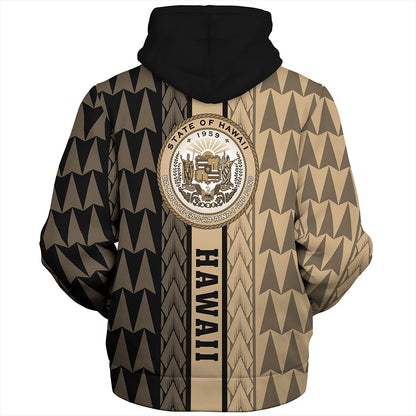 Hawaii Sherpa Hoodie Polynesian Tribal Half Style