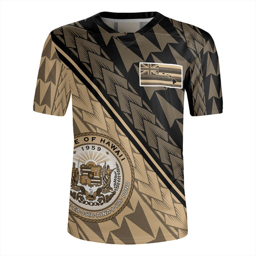 Hawaii Rugby Jersey Polynesian Tribal Half Style