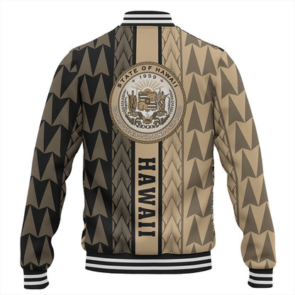 Hawaii Baseball Jacket Polynesian Tribal Half Style