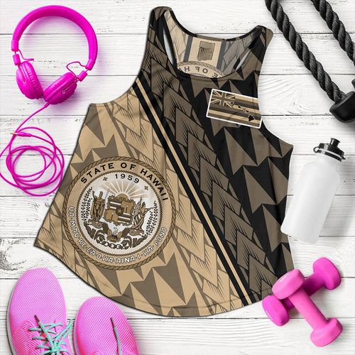 Hawaii Women Tank Polynesian Tribal Half Style