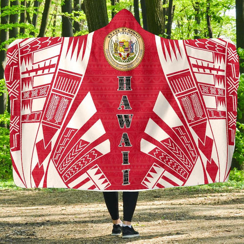 Hawaii Hooded Blanket - Polynesian Tattoo Flag