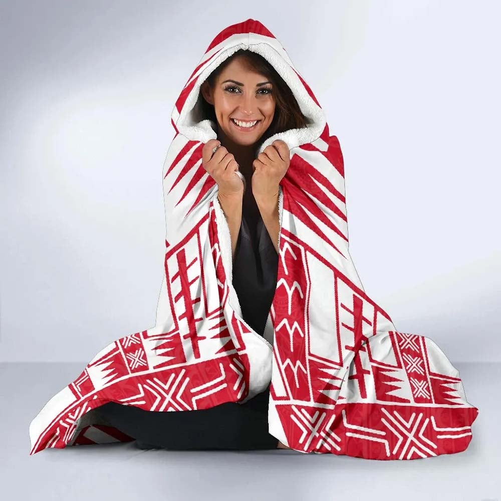 Hawaii Hooded Blanket - Polynesian Tattoo Flag