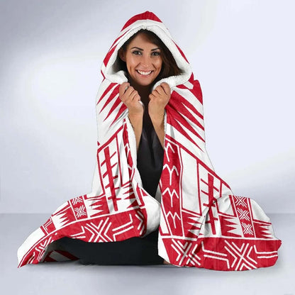 Hawaii Hooded Blanket - Polynesian Tattoo Flag